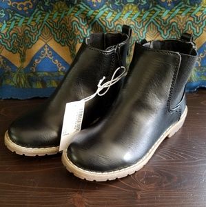 Black Booties W/Side Stretch Panel